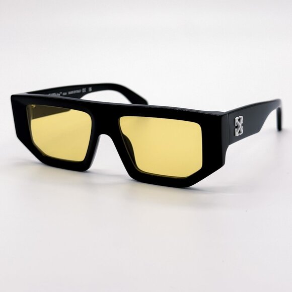 NEW OFF-WHITE OERI13F VANCOUVER 1018 SUNGLASSES UNISEX BLACK SQUARE - Picture 2 of 10